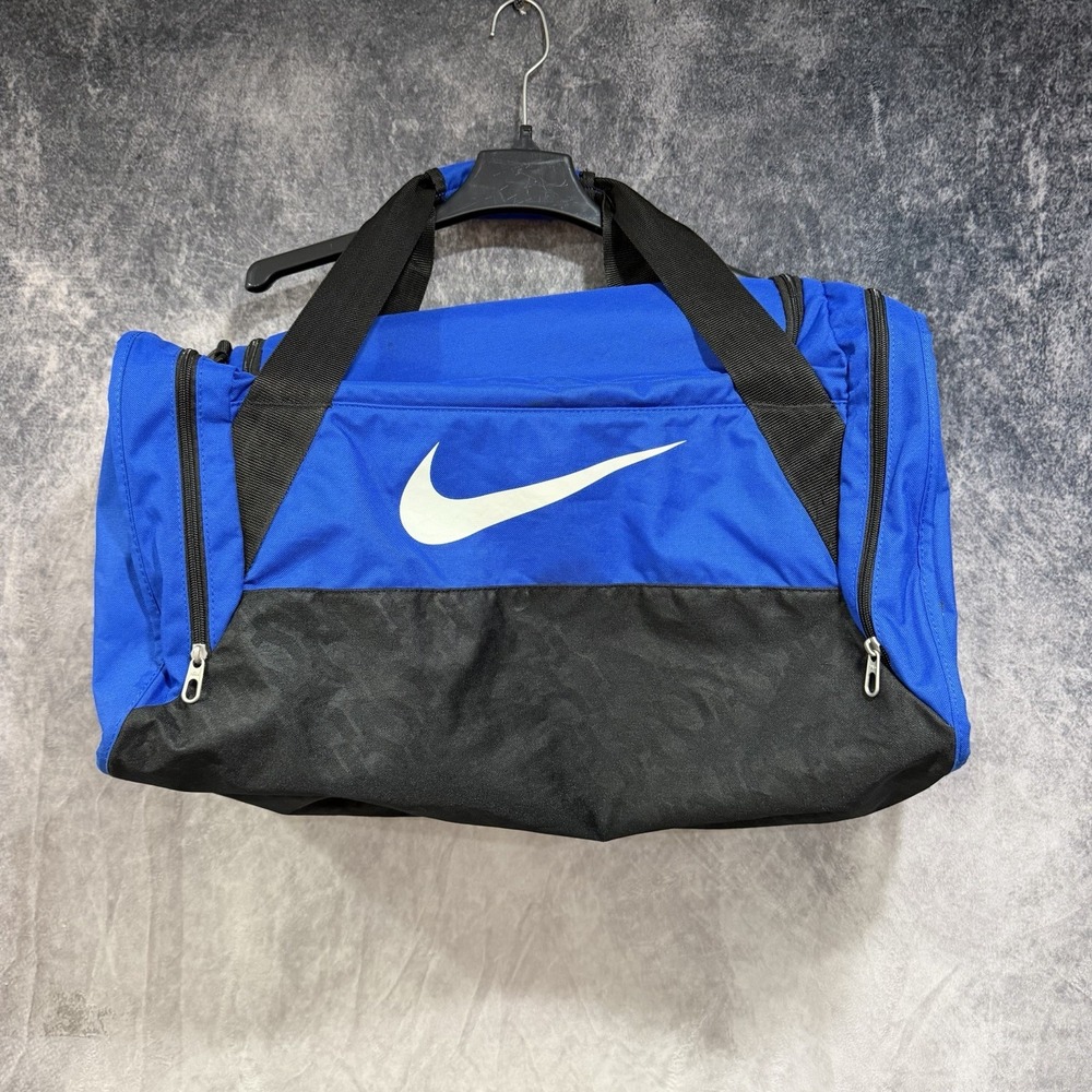 Nike Brasilia Duffel Bag Medium Royal Blue Black Gym Travel Train Sports
